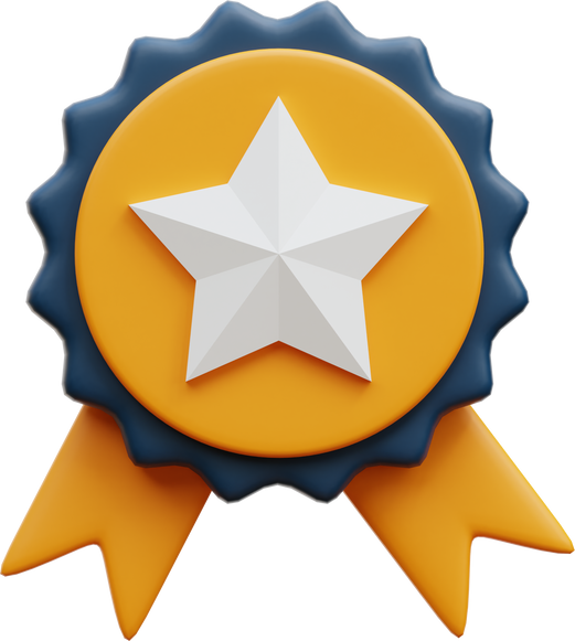 3D Star Reward Champion Medal Badge